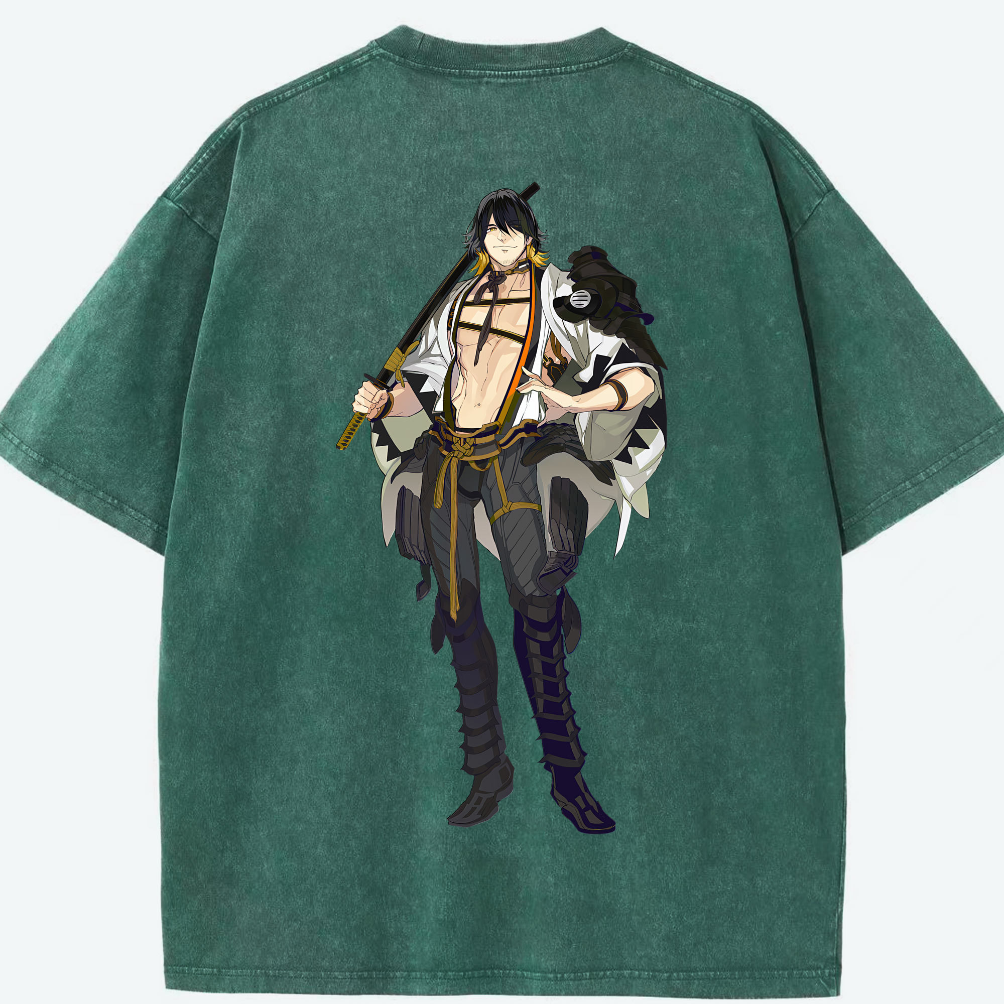 （画像用） 刀剣乱舞 Touken Ranbu 綿100% ヴィンテージ風 半袖Tシャツ（背面プリント）
